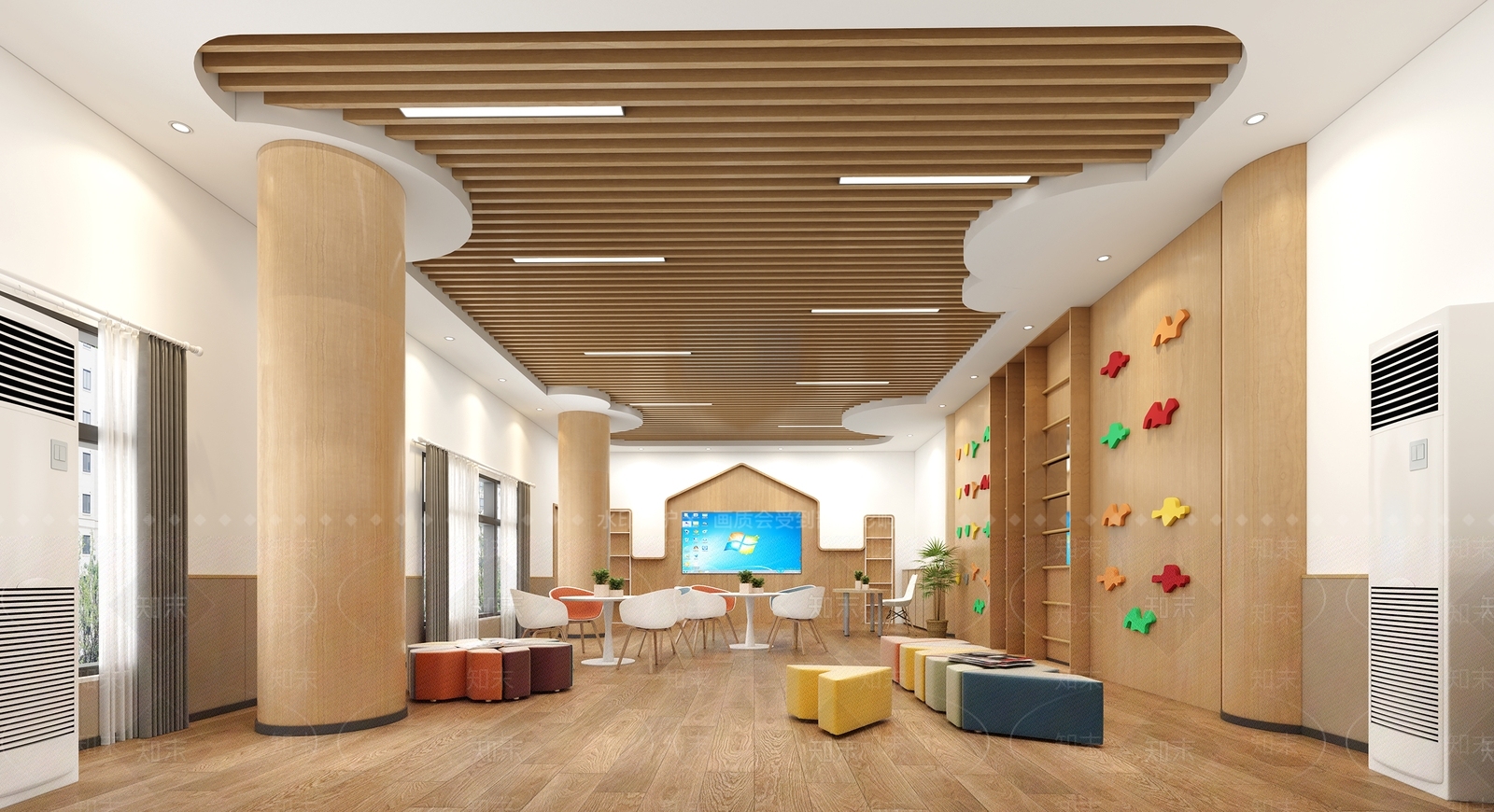 现代教室3D模型下载【ID:1170881436】