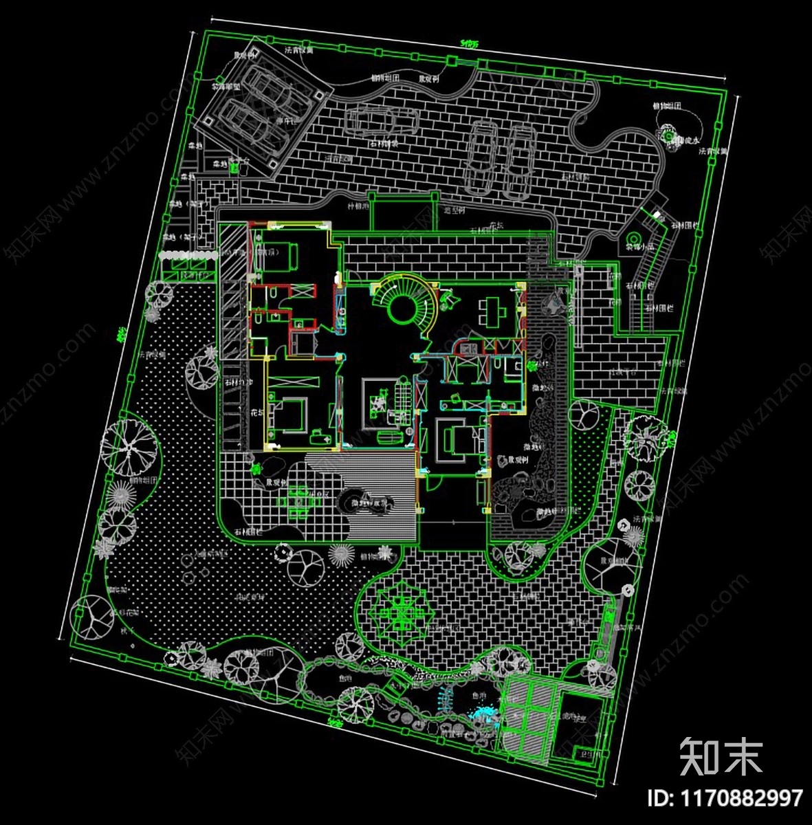 简欧别墅建筑cad施工图下载【ID:1170882997】