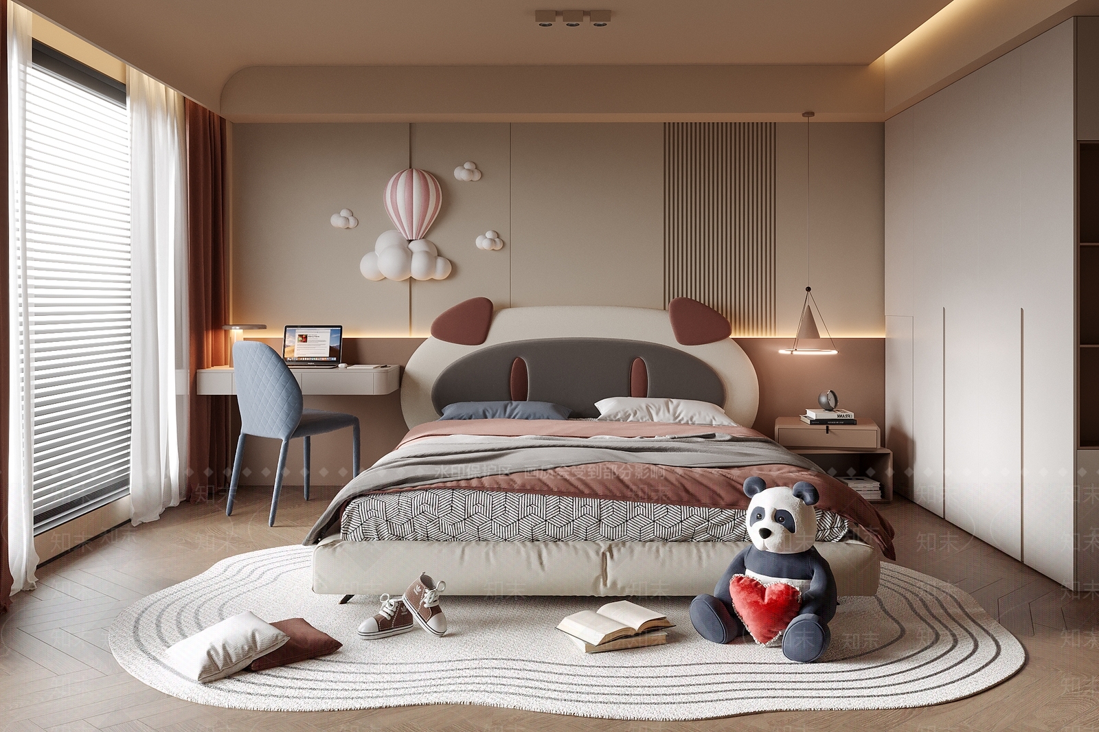 现代通用儿童房SU模型下载【ID:1170883334】