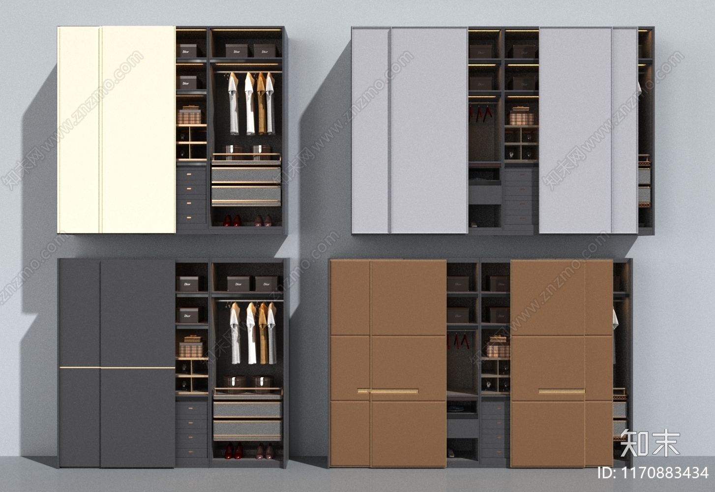 现代衣柜3D模型下载【ID:1170883434】