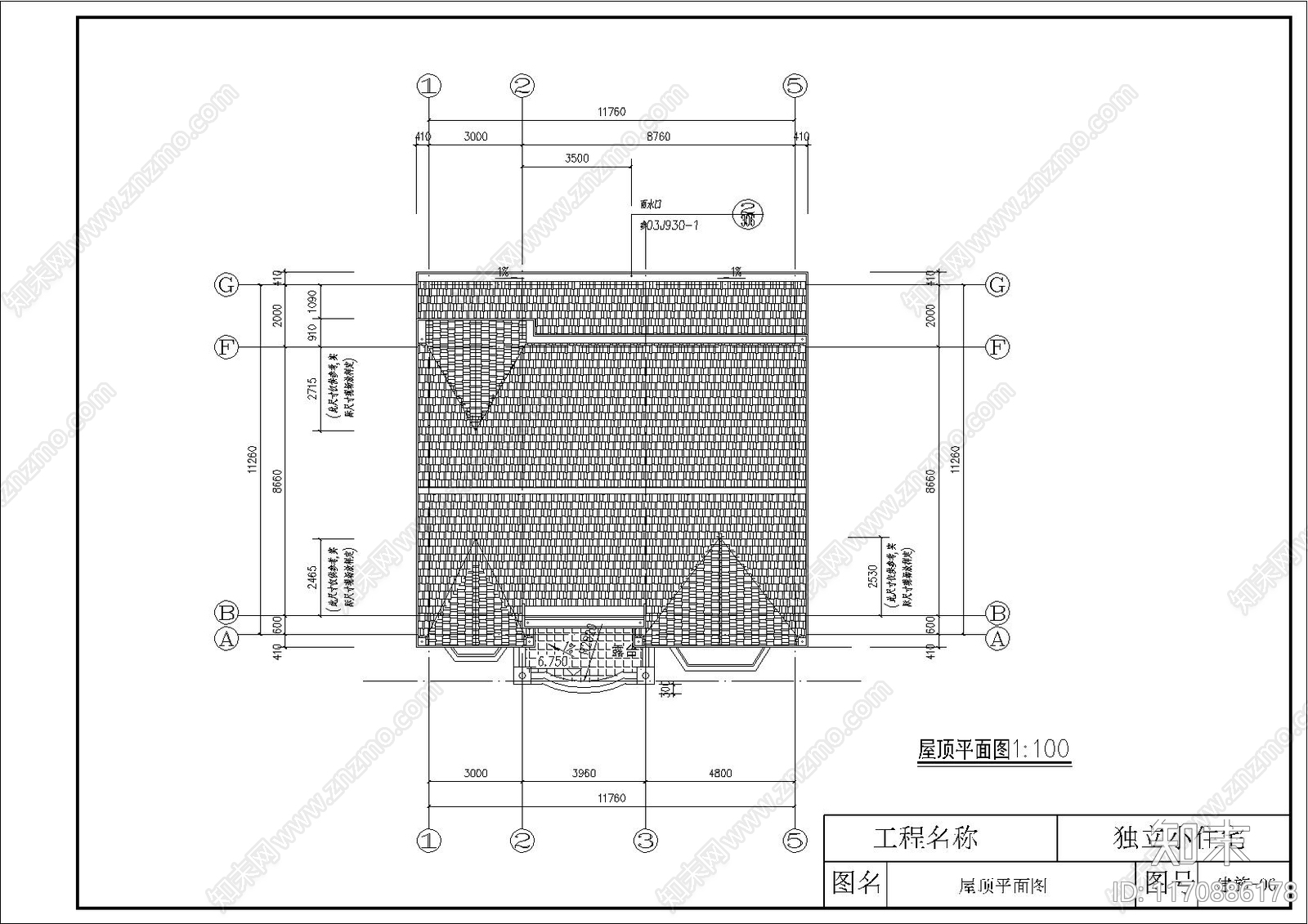 欧式别墅建筑cad施工图下载【ID:1170886178】