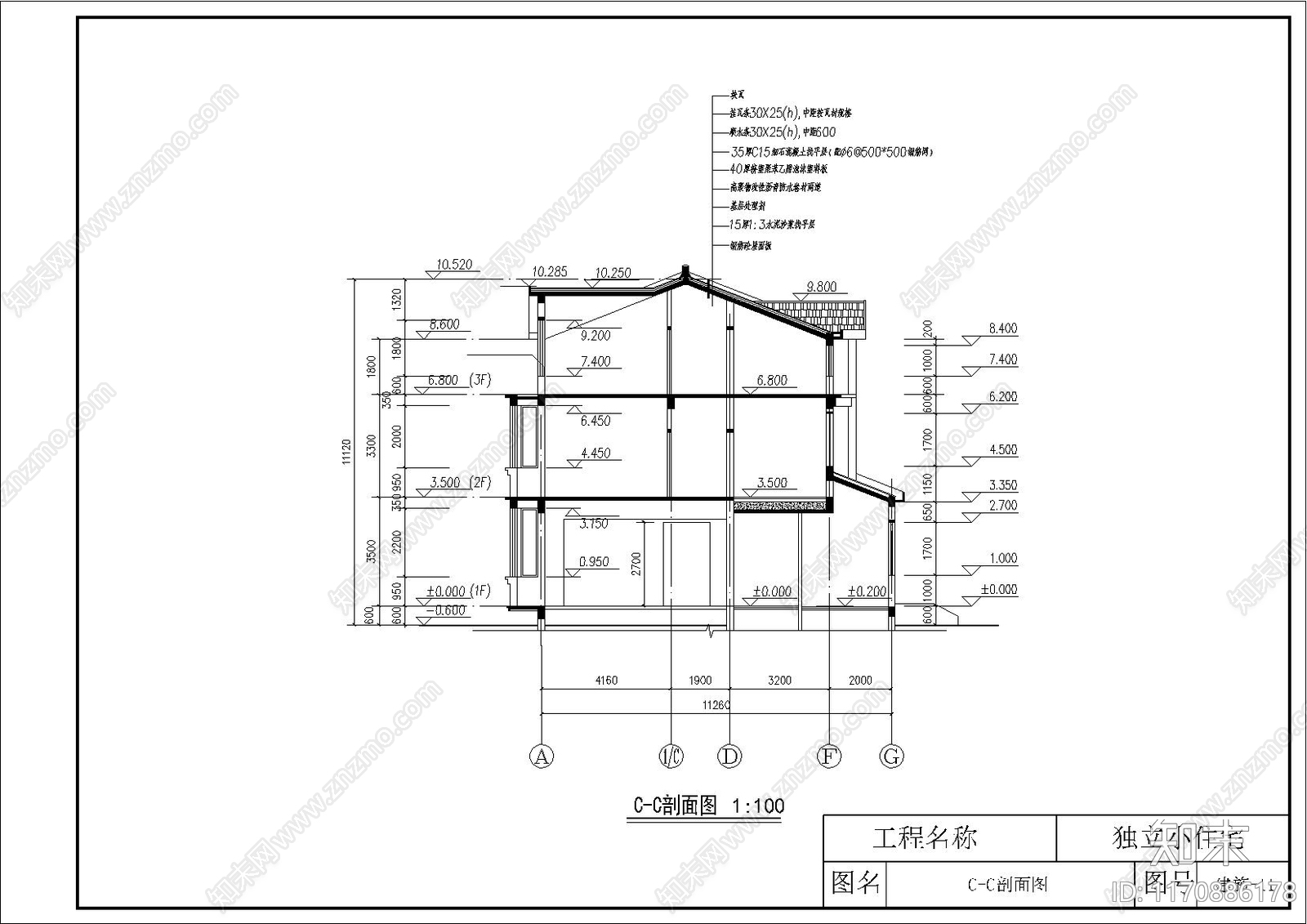 欧式别墅建筑cad施工图下载【ID:1170886178】