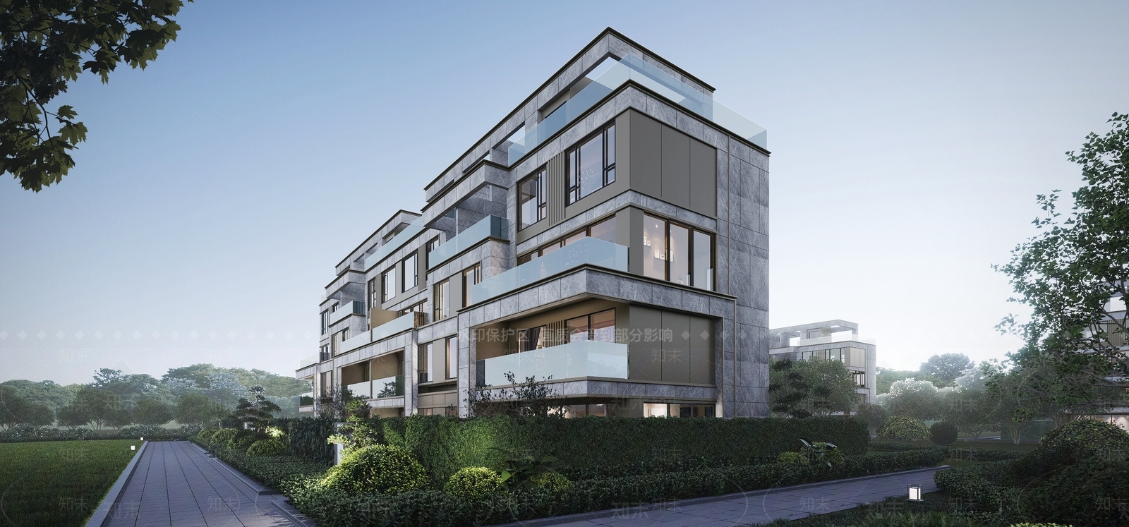 现代多层住宅SU模型下载【ID:1170886664】