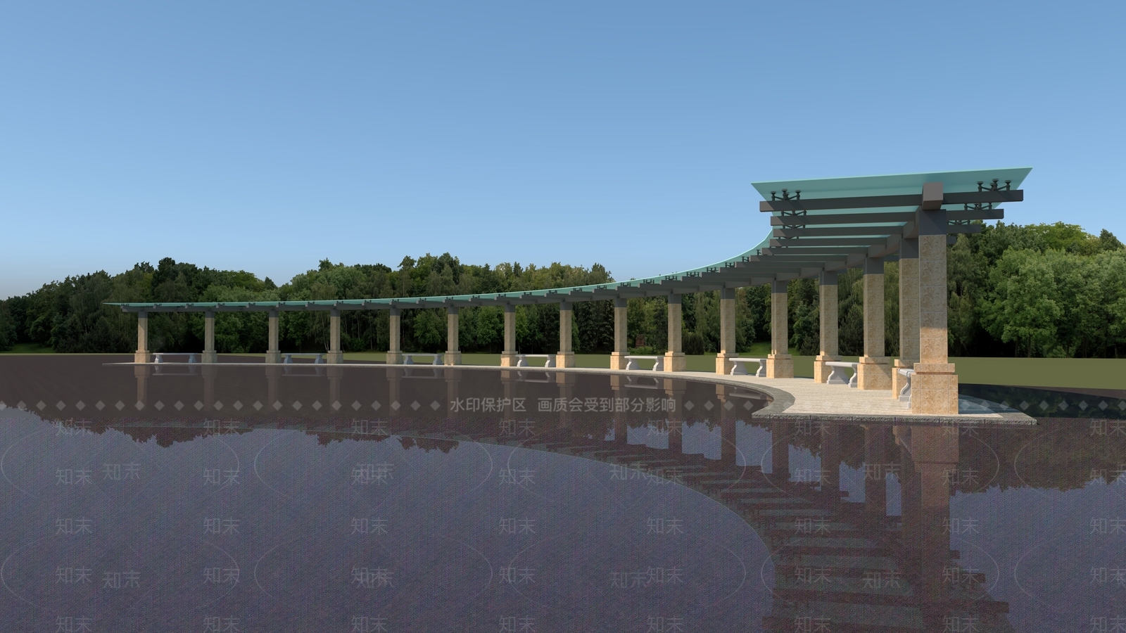 现代廊架3D模型下载【ID:1170887653】