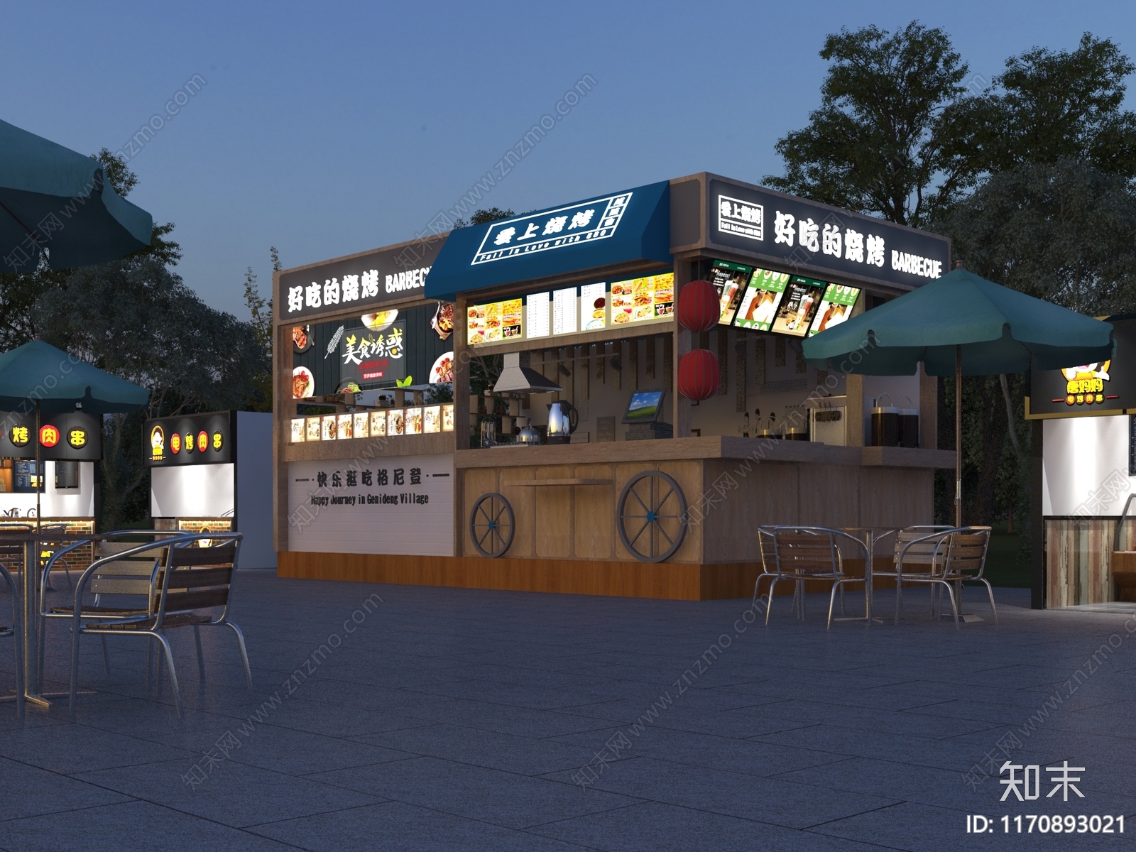 现代烤肉店3D模型下载【ID:1170893021】