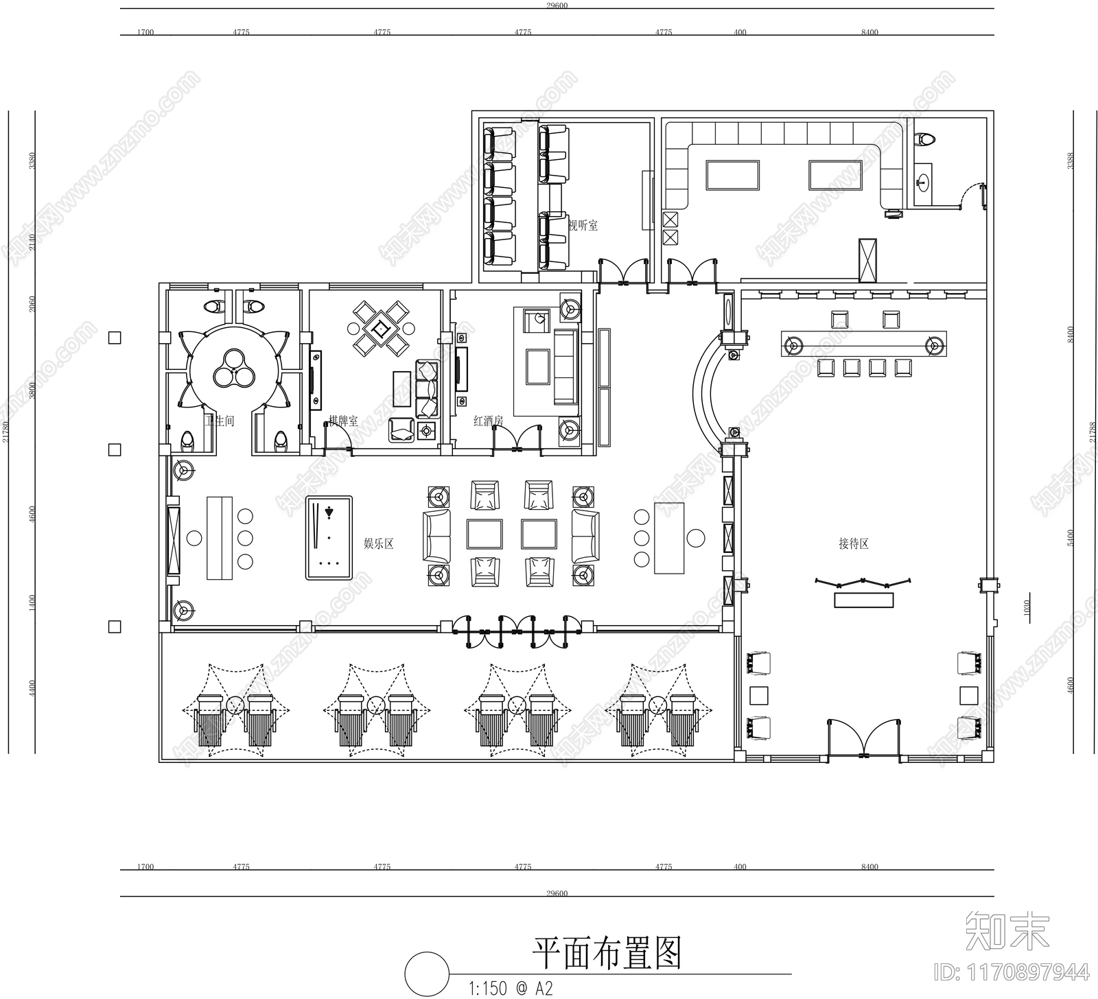 新中式会所cad施工图下载【ID:1170897944】