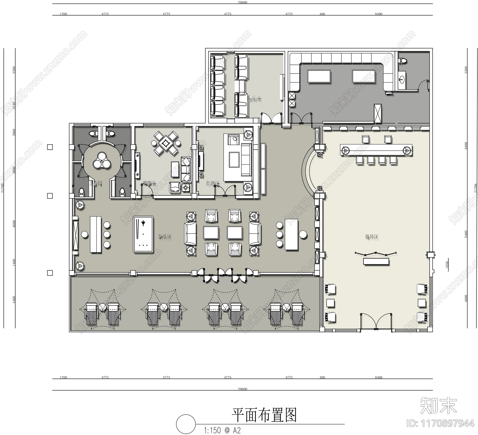 新中式会所cad施工图下载【ID:1170897944】