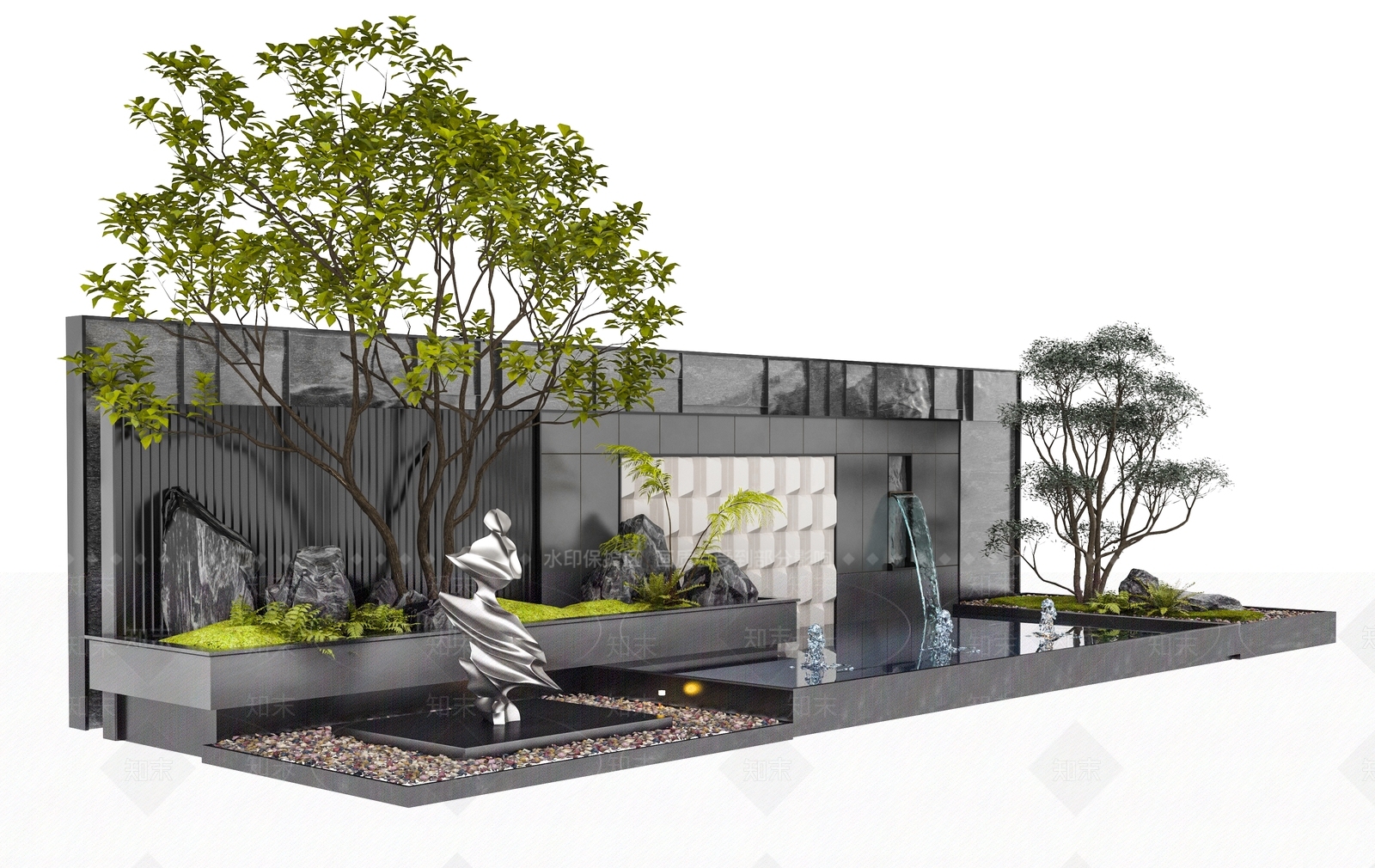 现代景墙3D模型下载【ID:1170904450】