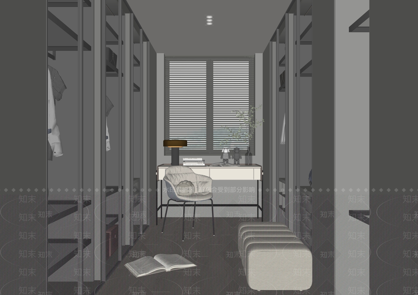 现代衣帽间SU模型下载【ID:1170906531】