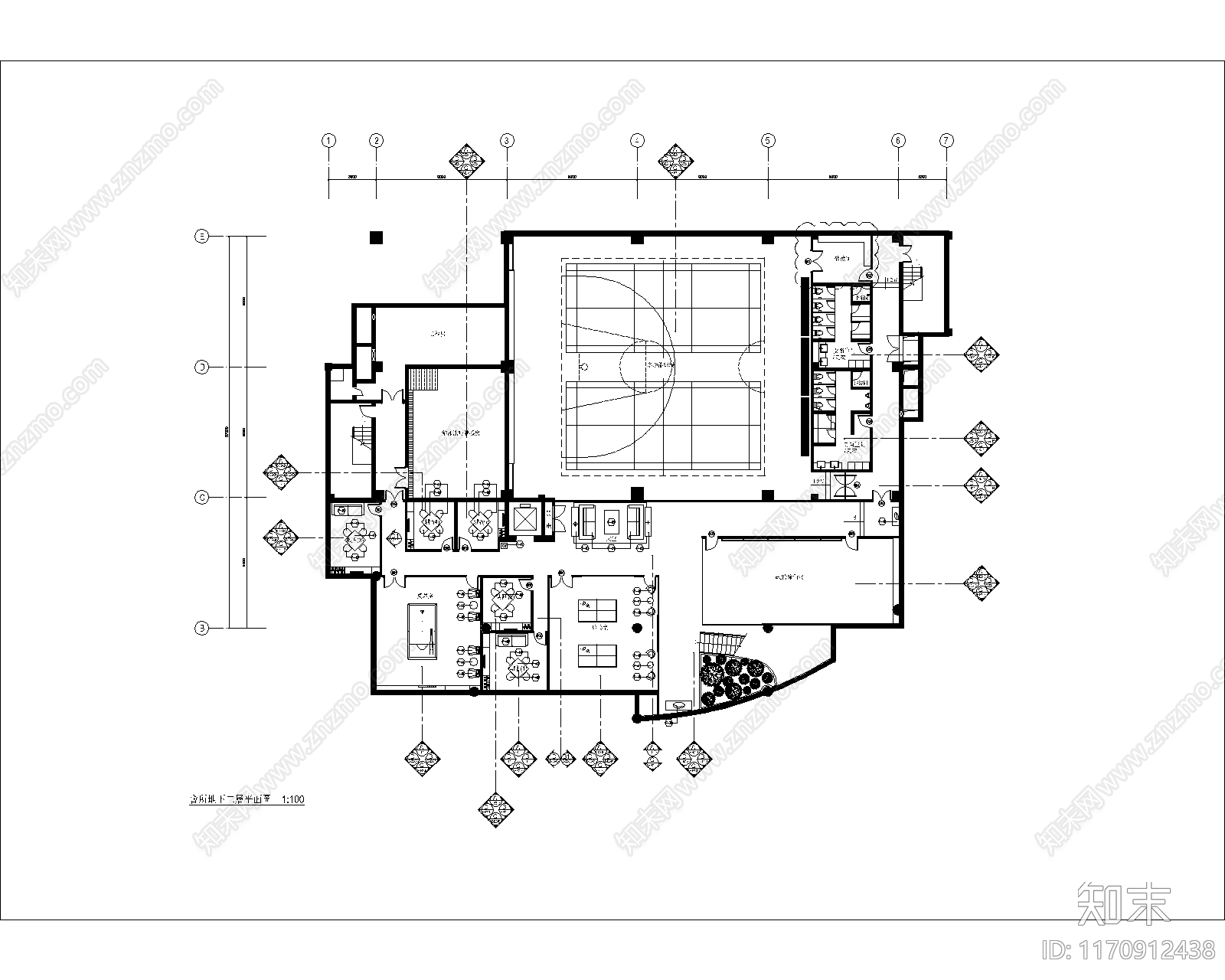 现代会所cad施工图下载【ID:1170912438】