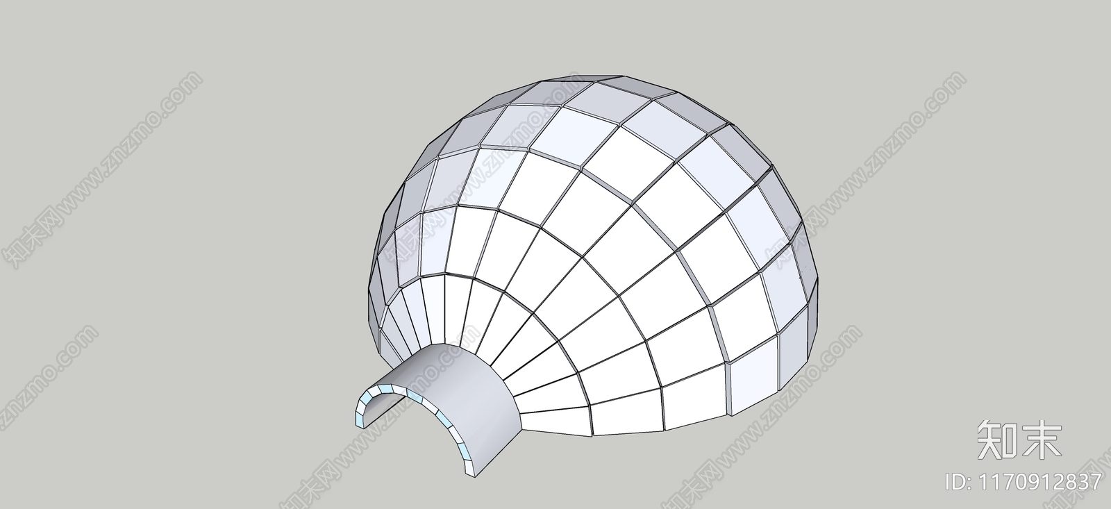 现代古建筑SU模型下载【ID:1170912837】