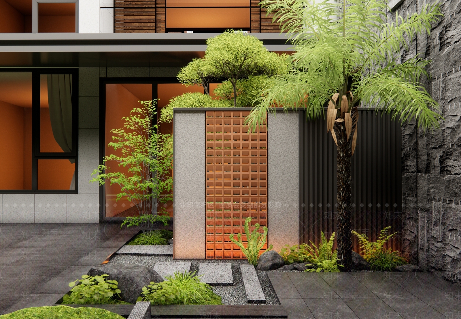 现代景墙3D模型下载【ID:1170912859】