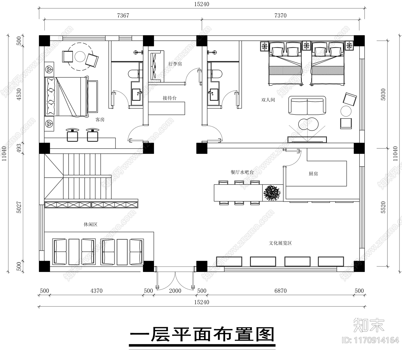 新中式民宿cad施工图下载【ID:1170914164】