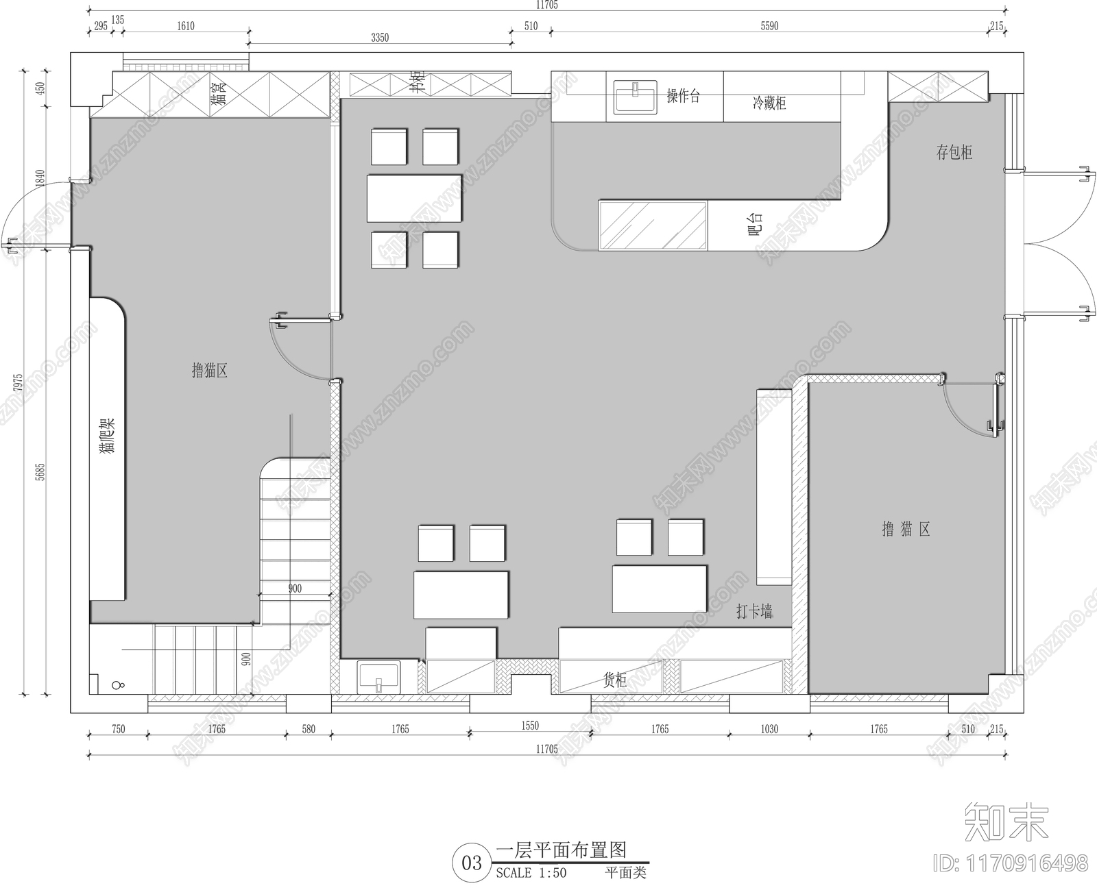 现代宠物店施工图下载【ID:1170916498】