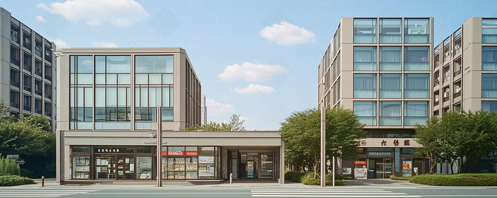 现代街道外景贴图下载【ID:1170916389】