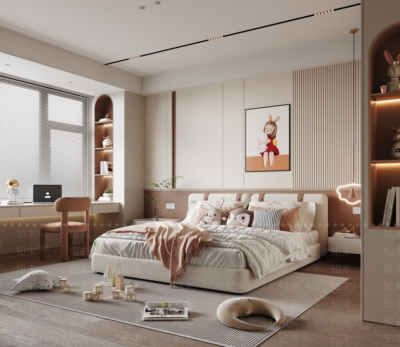 现代通用儿童房3D模型下载【ID:1214737936】