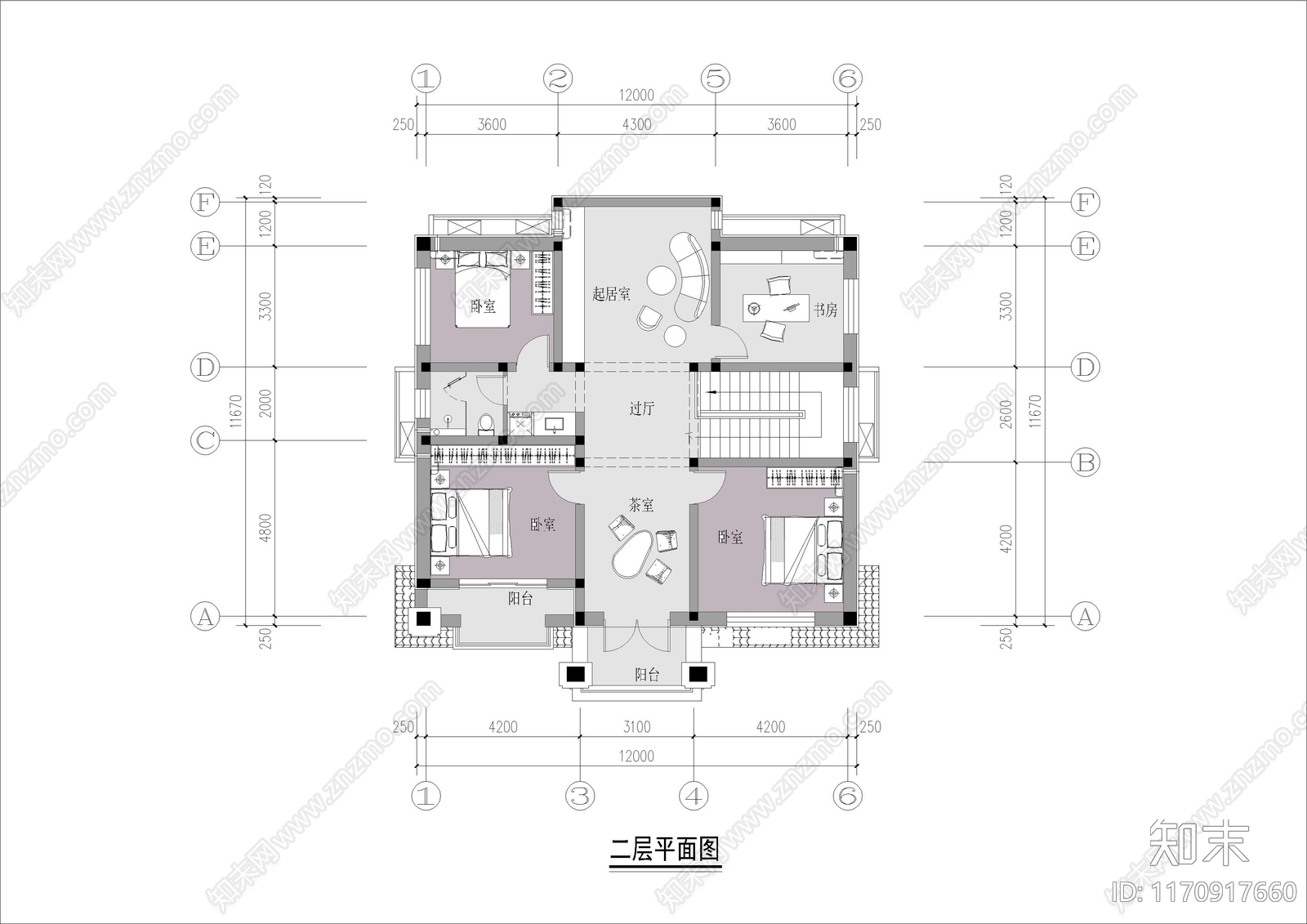 现代新中式别墅建筑cad施工图下载【ID:1170917660】