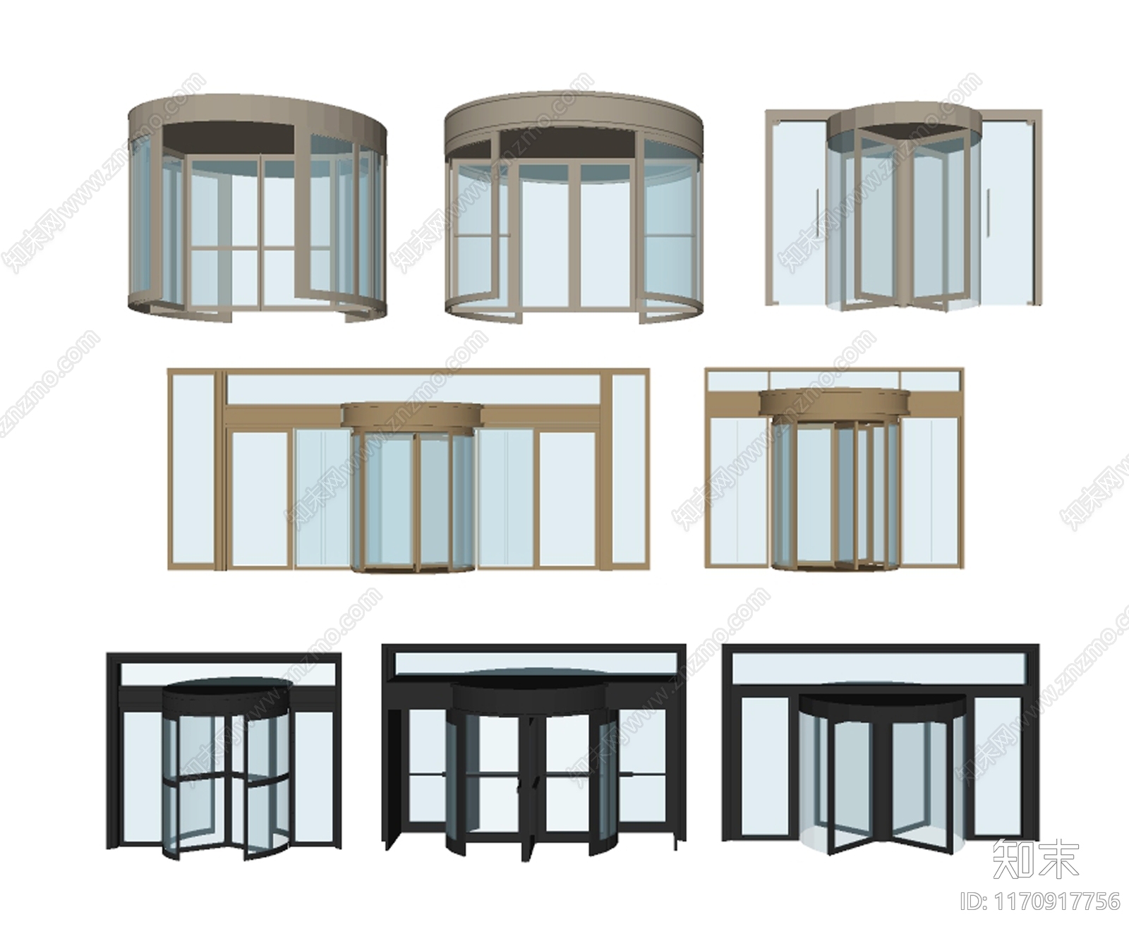 现代旋转门SU模型下载【ID:1170917756】