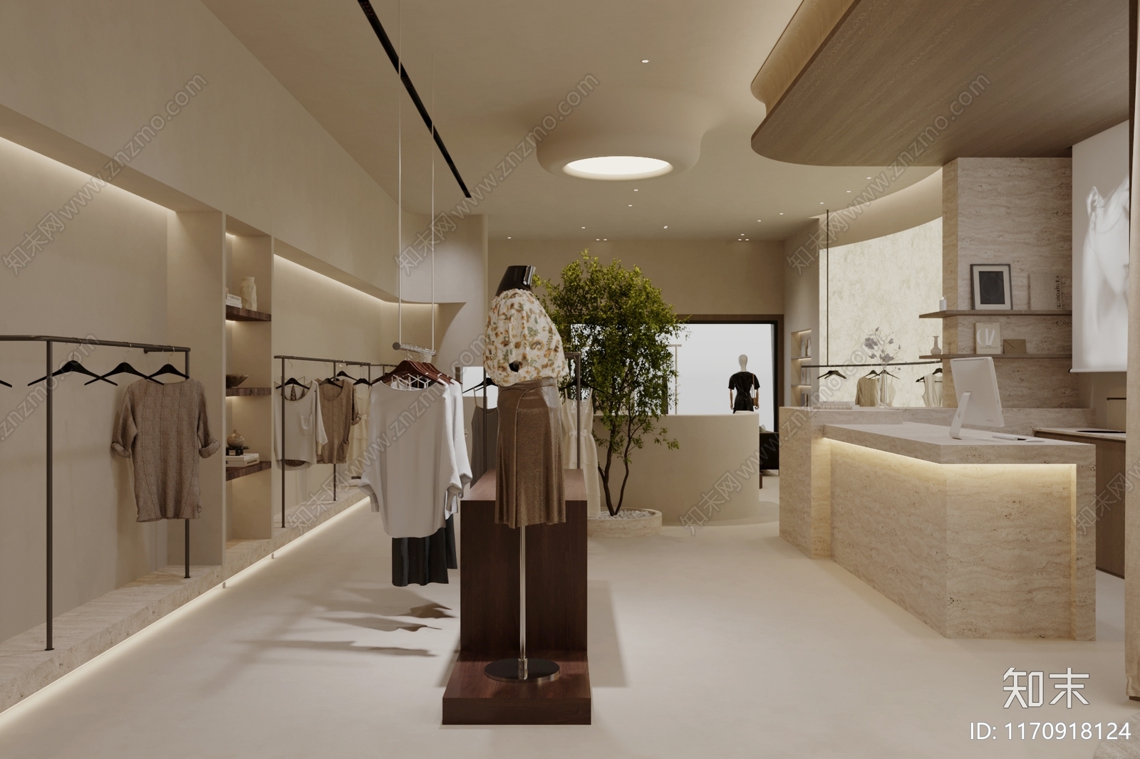 现代服装店3D模型下载【ID:1170918124】