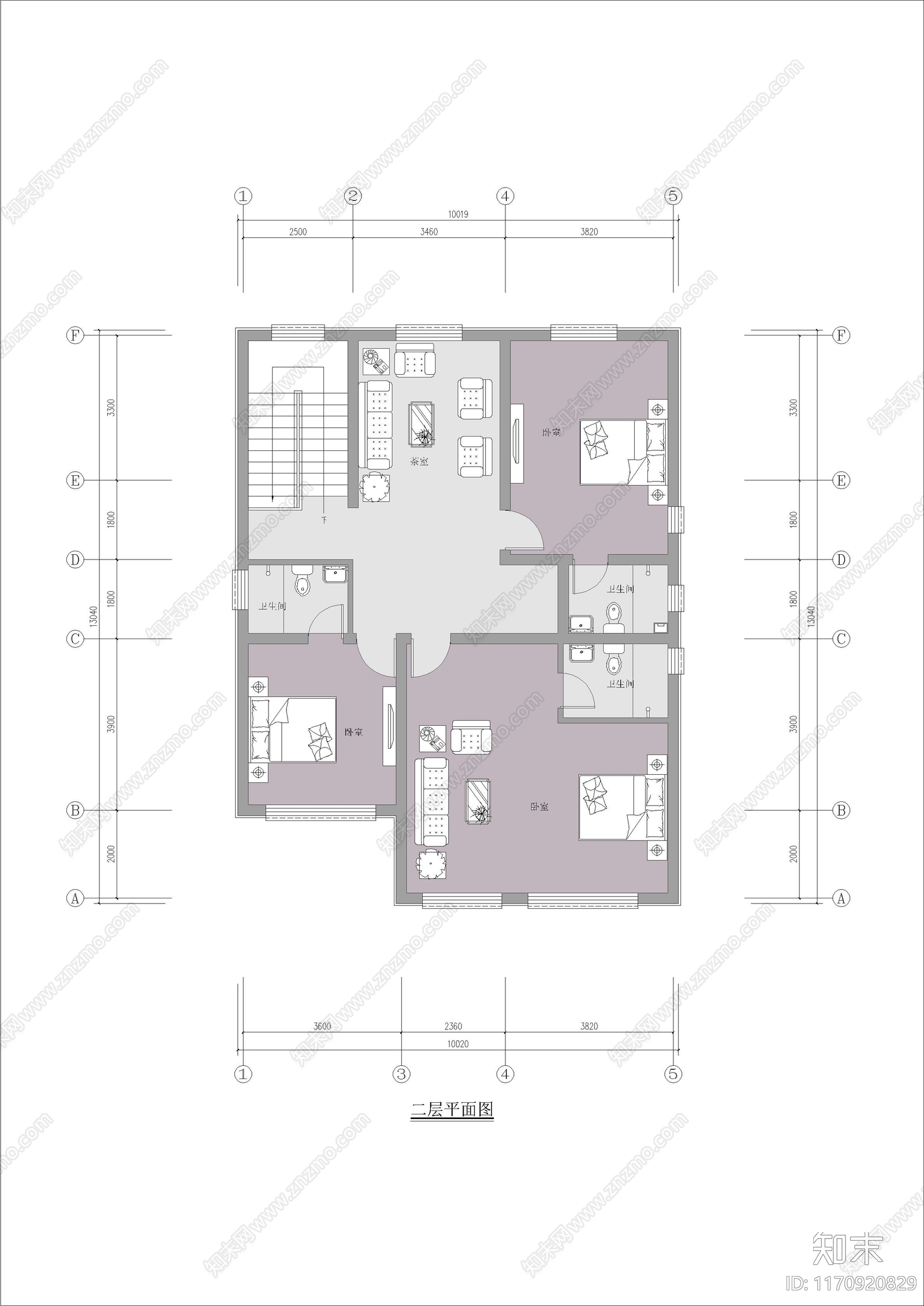 现代新中式别墅建筑cad施工图下载【ID:1170920829】