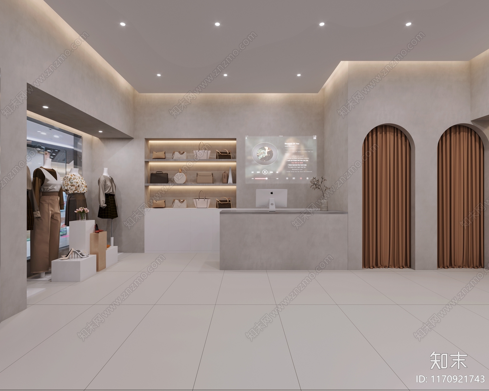 现代服装店3D模型下载【ID:1170921743】