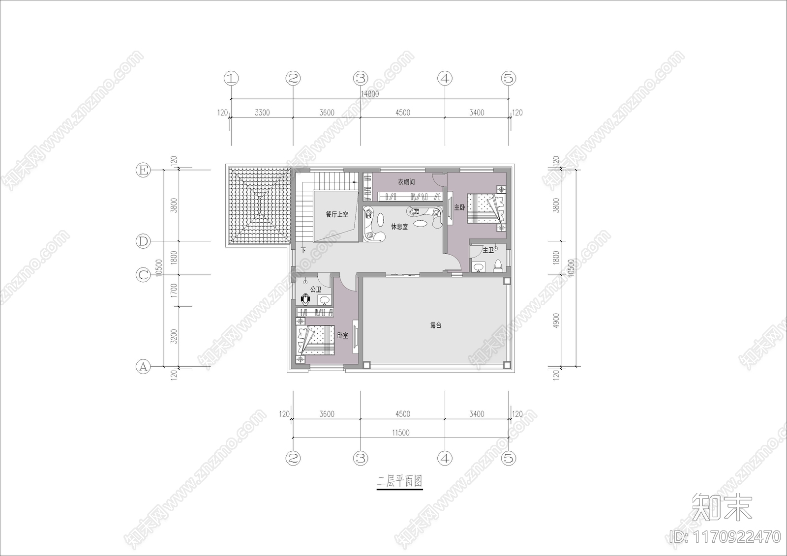 现代新中式别墅建筑cad施工图下载【ID:1170922470】