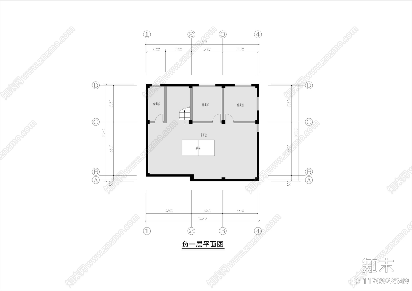 现代新中式别墅建筑cad施工图下载【ID:1170922549】