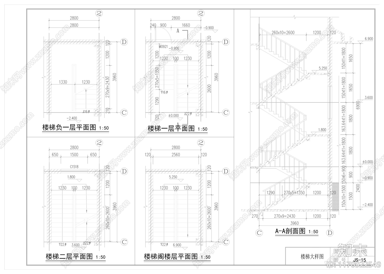 现代新中式别墅建筑cad施工图下载【ID:1170922549】