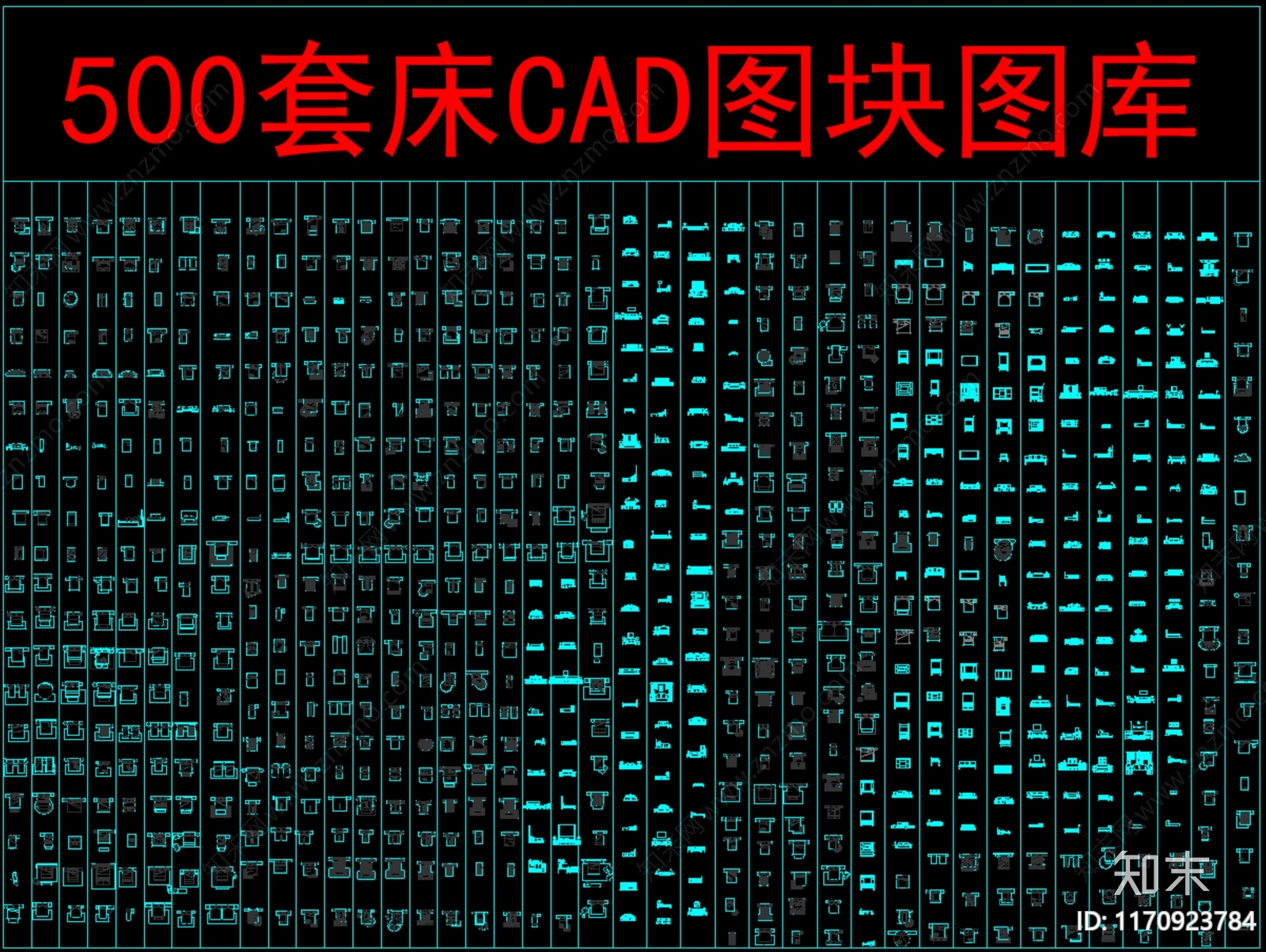 现代床施工图下载【ID:1170923784】