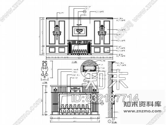图块/节点中欧式背景墙CAD节点详图施工图下载【ID:832187714】