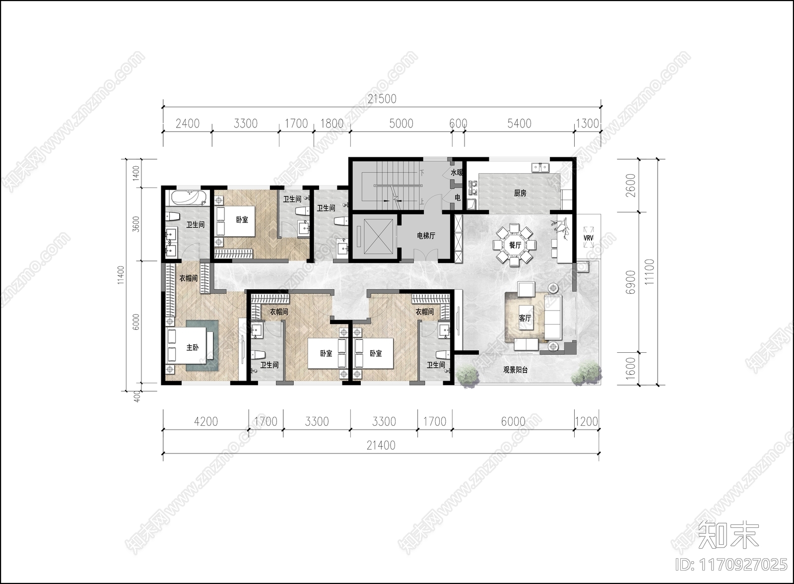 现代住宅楼建筑施工图下载【ID:1170927025】