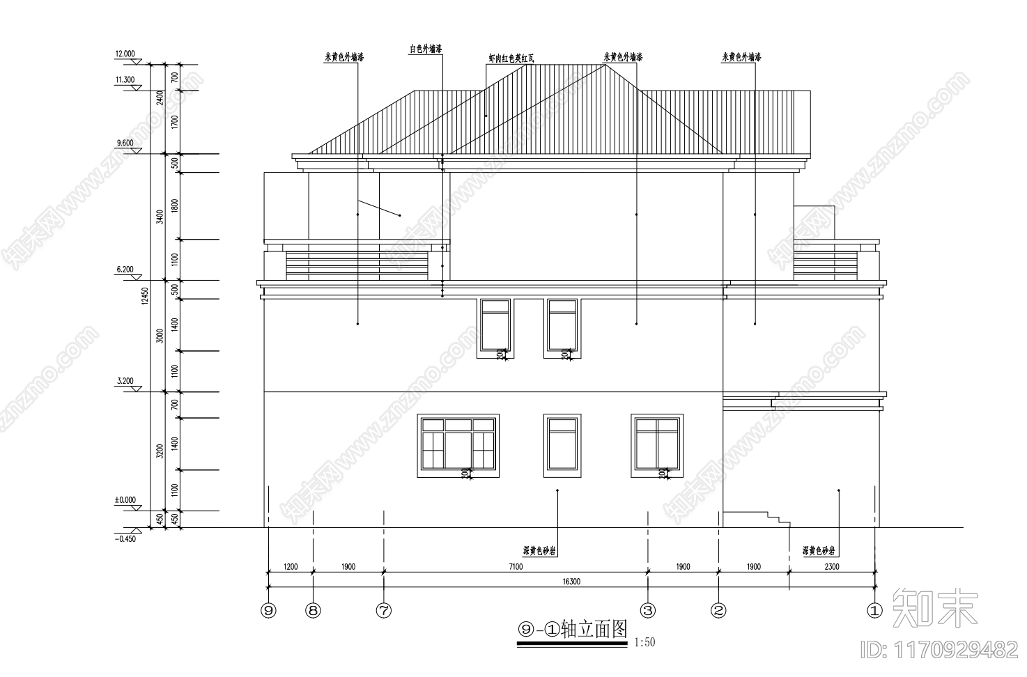 现代别墅建筑cad施工图下载【ID:1170929482】