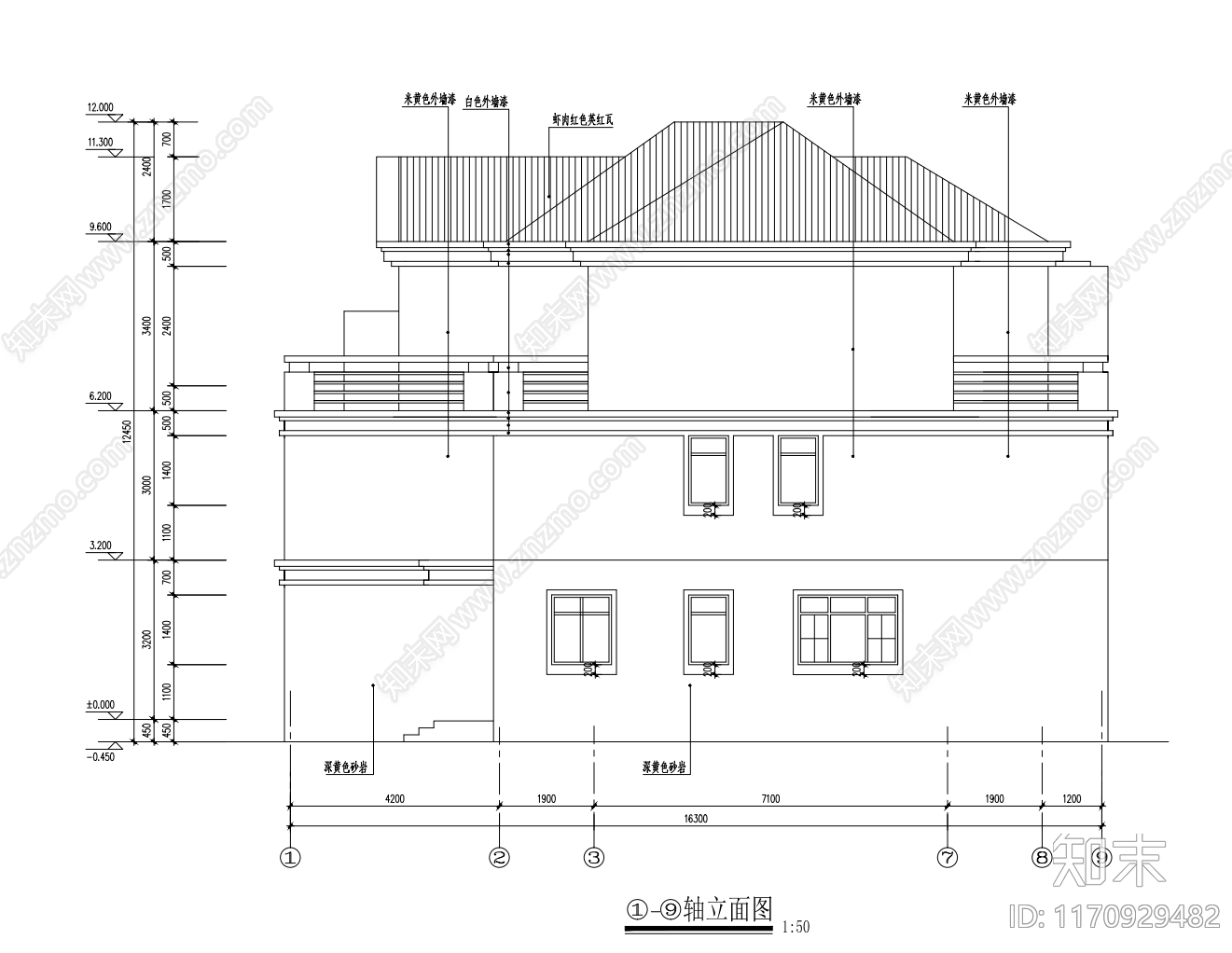 现代别墅建筑cad施工图下载【ID:1170929482】