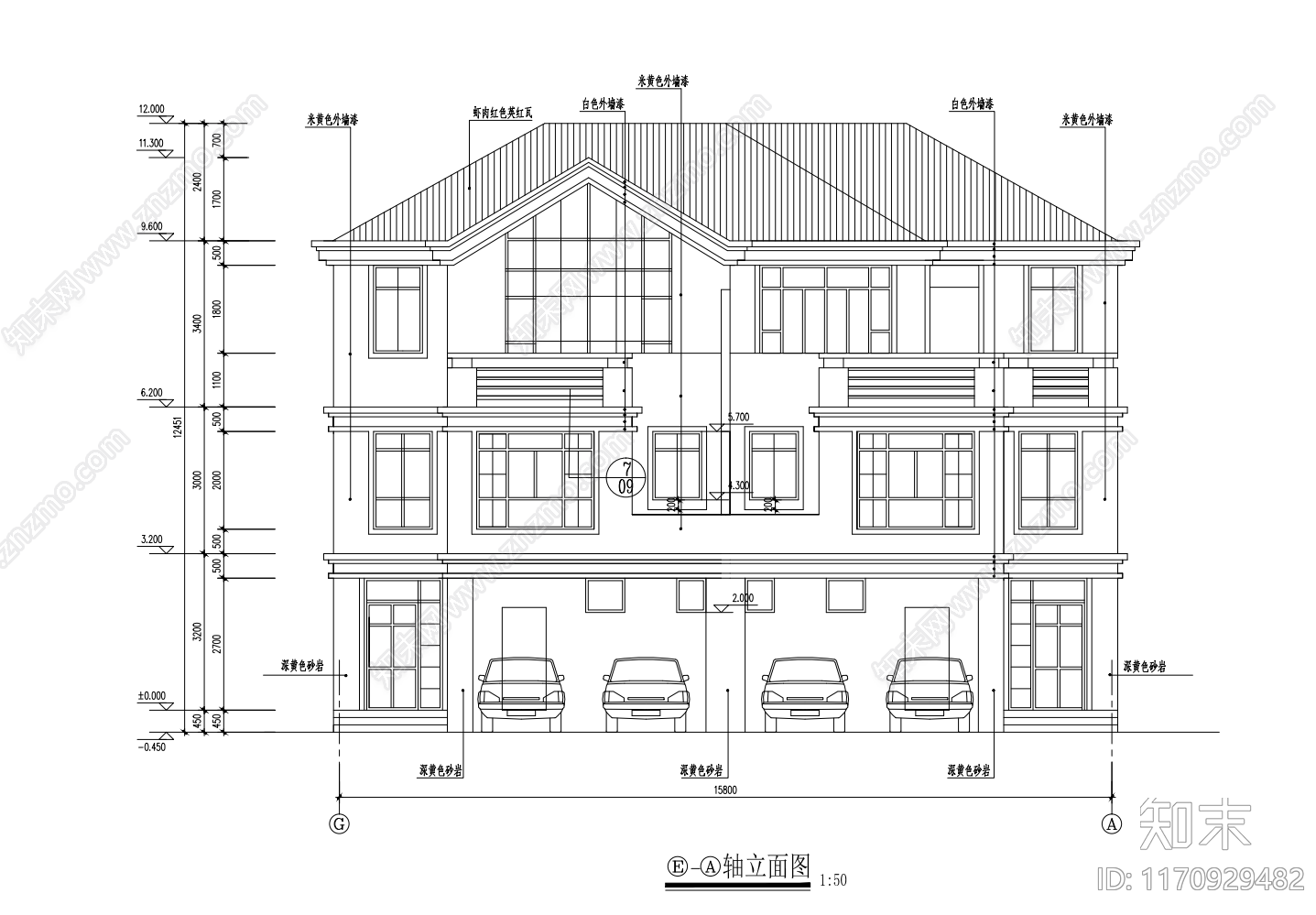 现代别墅建筑cad施工图下载【ID:1170929482】