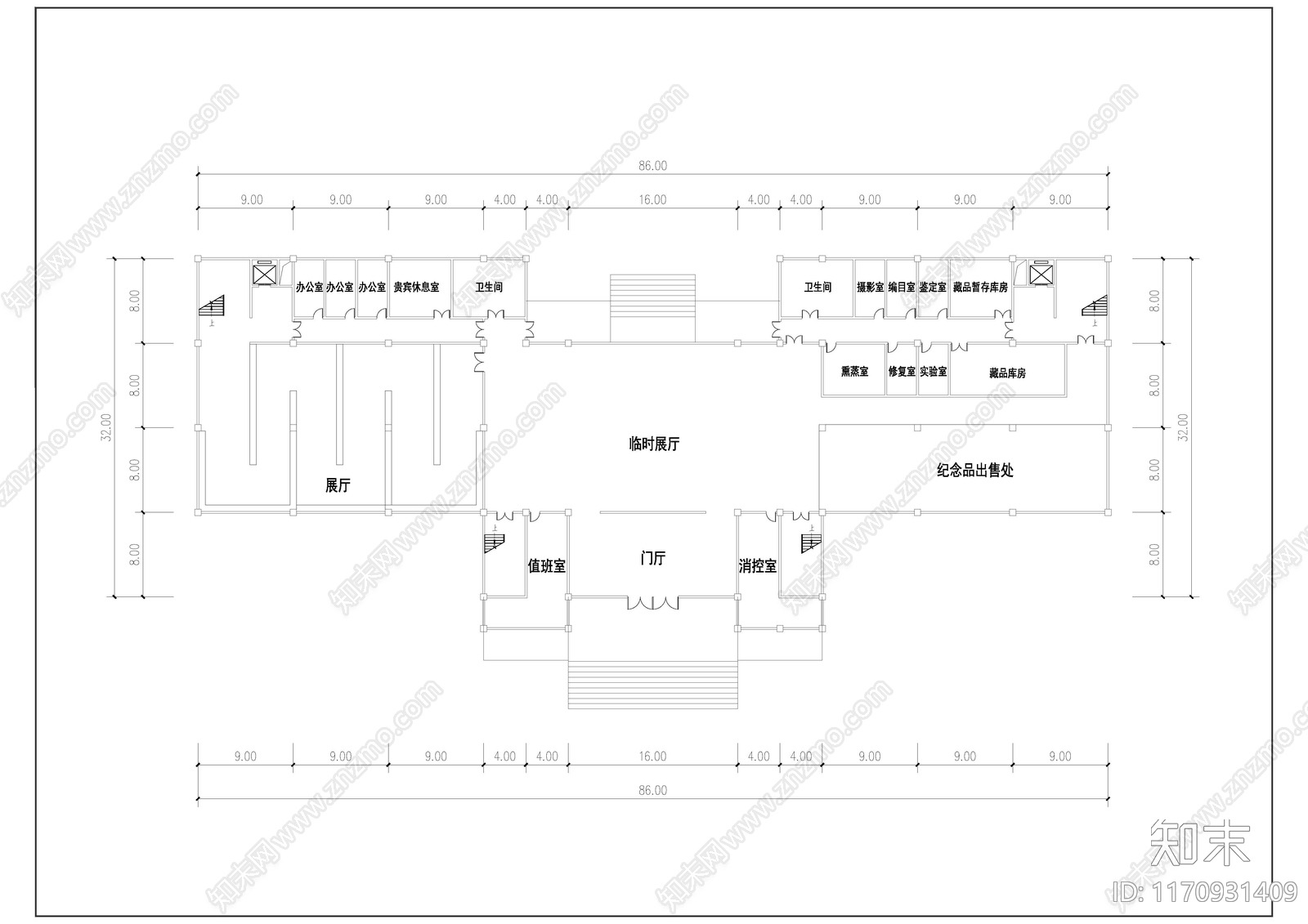 现代博物馆建筑施工图下载【ID:1170931409】