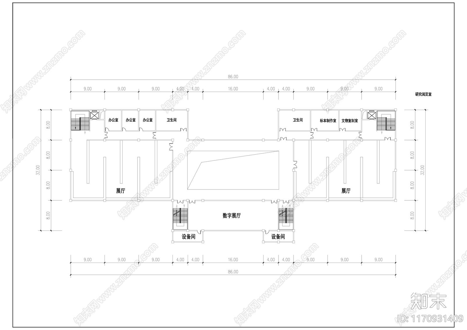 现代博物馆建筑施工图下载【ID:1170931409】