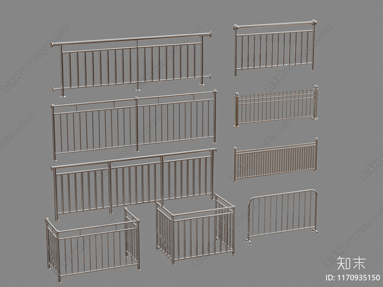 现代围栏护栏SU模型下载【ID:1170935150】