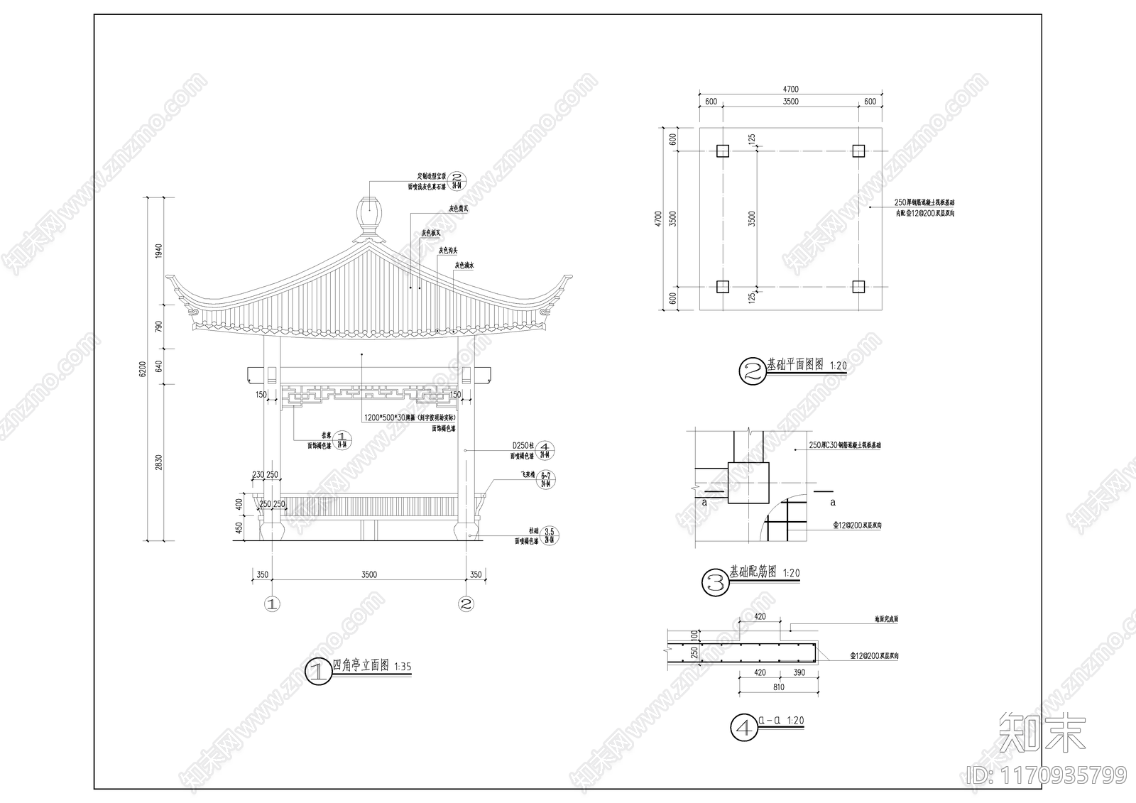 现代亭子cad施工图下载【ID:1170935799】