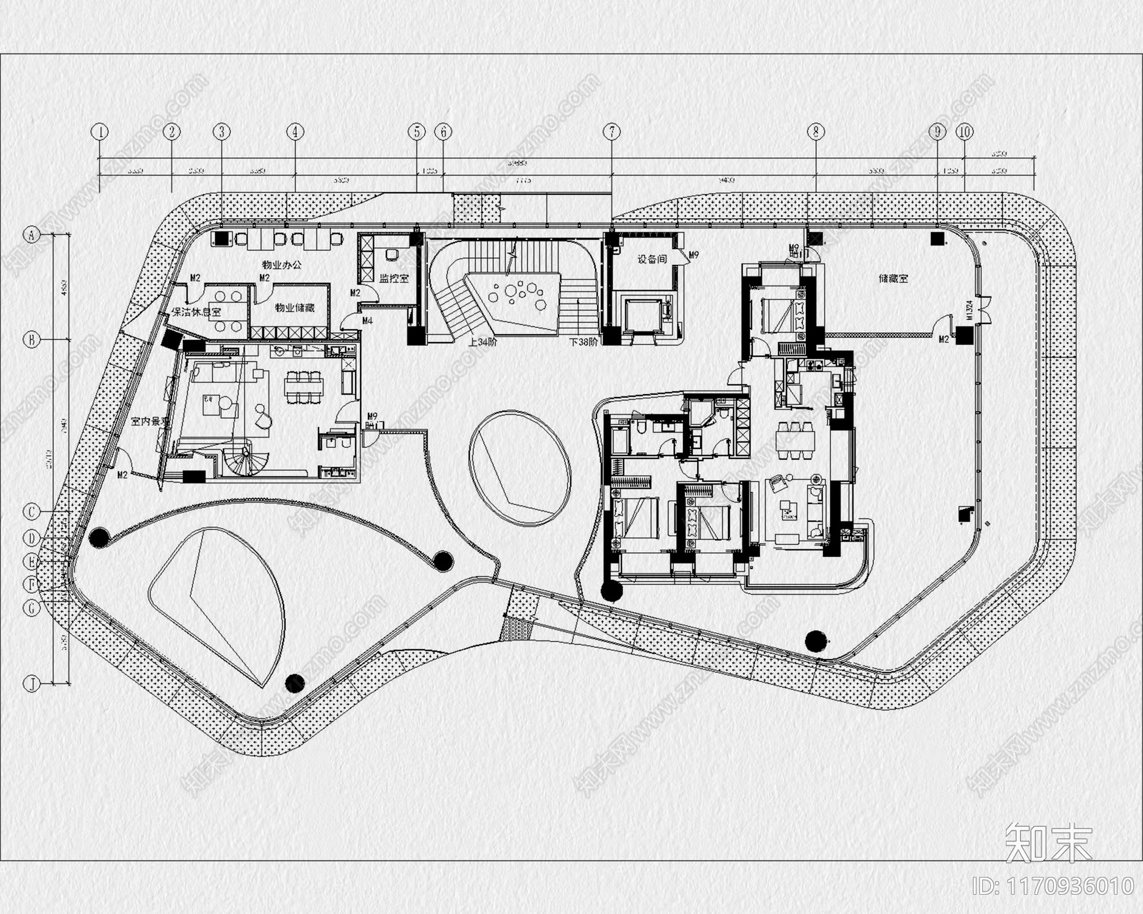 现代售楼处cad施工图下载【ID:1170936010】