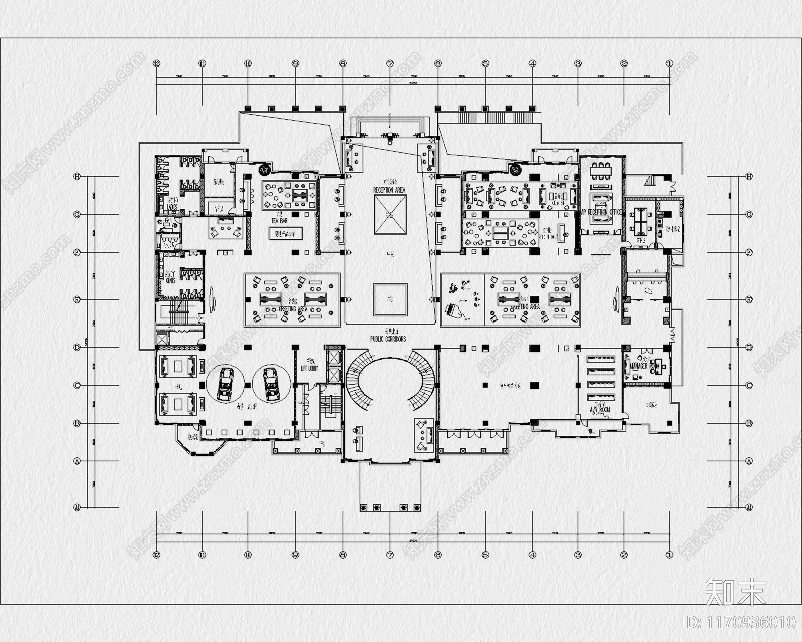 现代售楼处cad施工图下载【ID:1170936010】