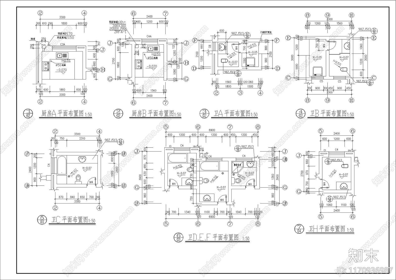 简欧别墅建筑cad施工图下载【ID:1170936987】