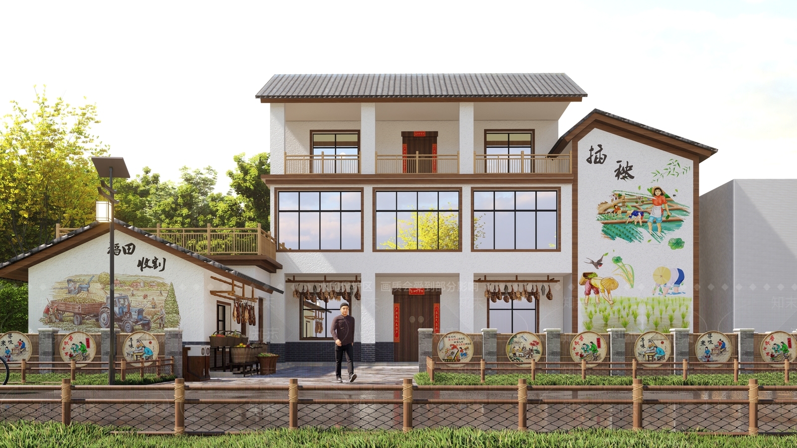 中式乡村民房SU模型下载【ID:1170937374】