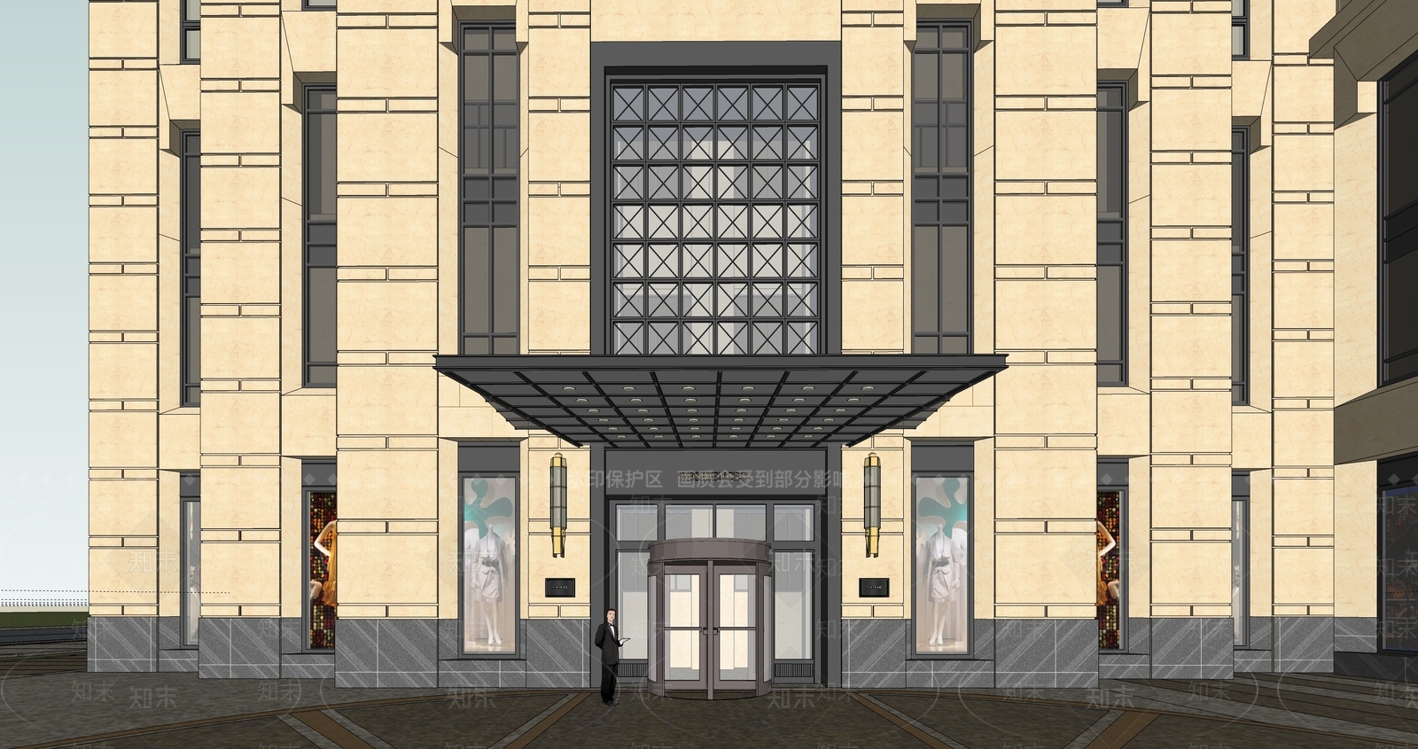 现代酒店建筑SU模型下载【ID:1170939927】