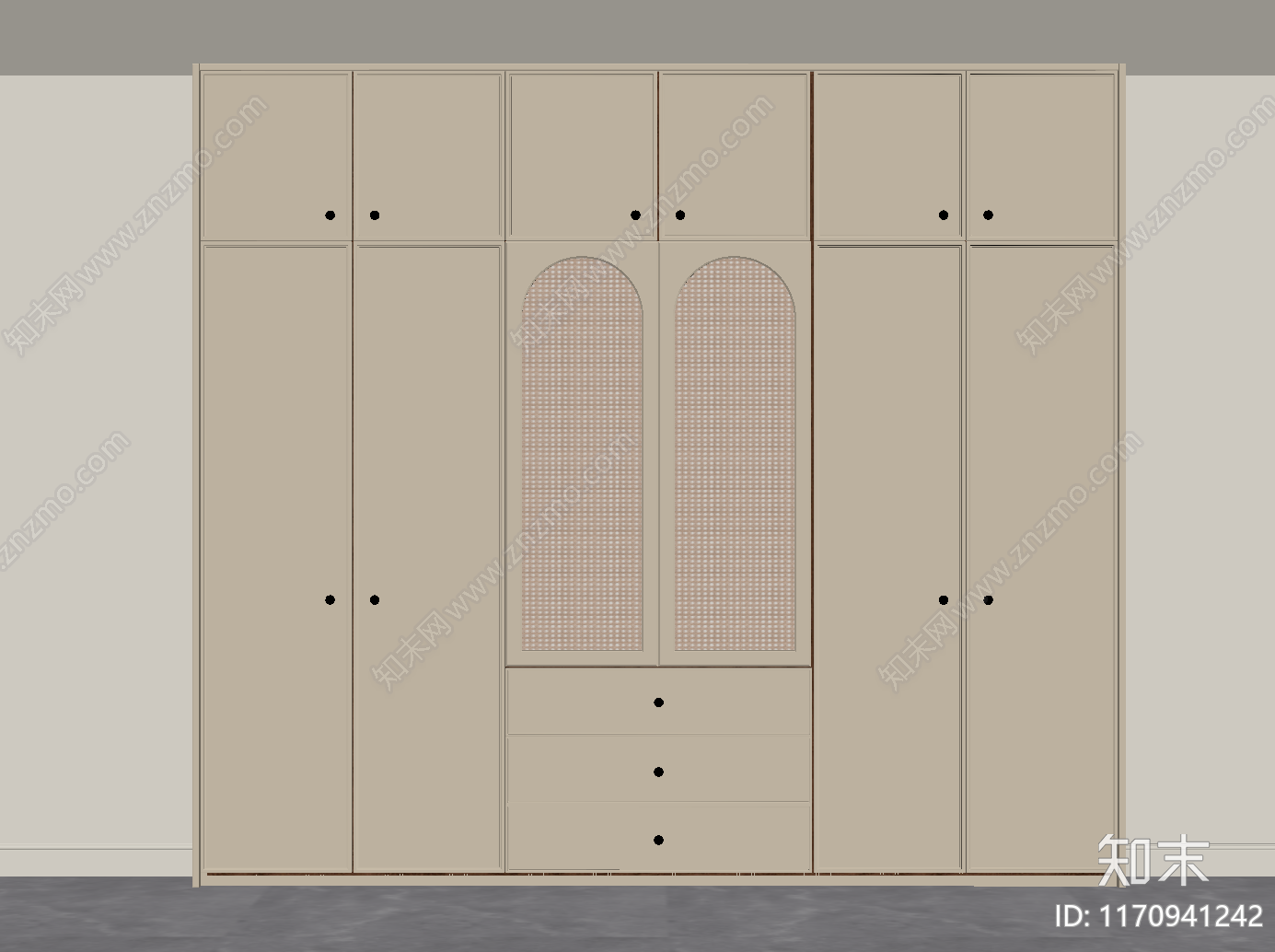 奶油衣柜SU模型下载【ID:1170941242】