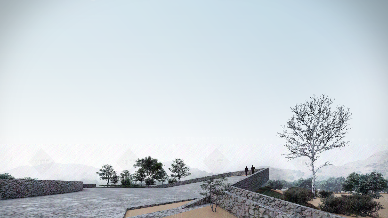 现代工业广场景观SU模型下载【ID:1170942919】