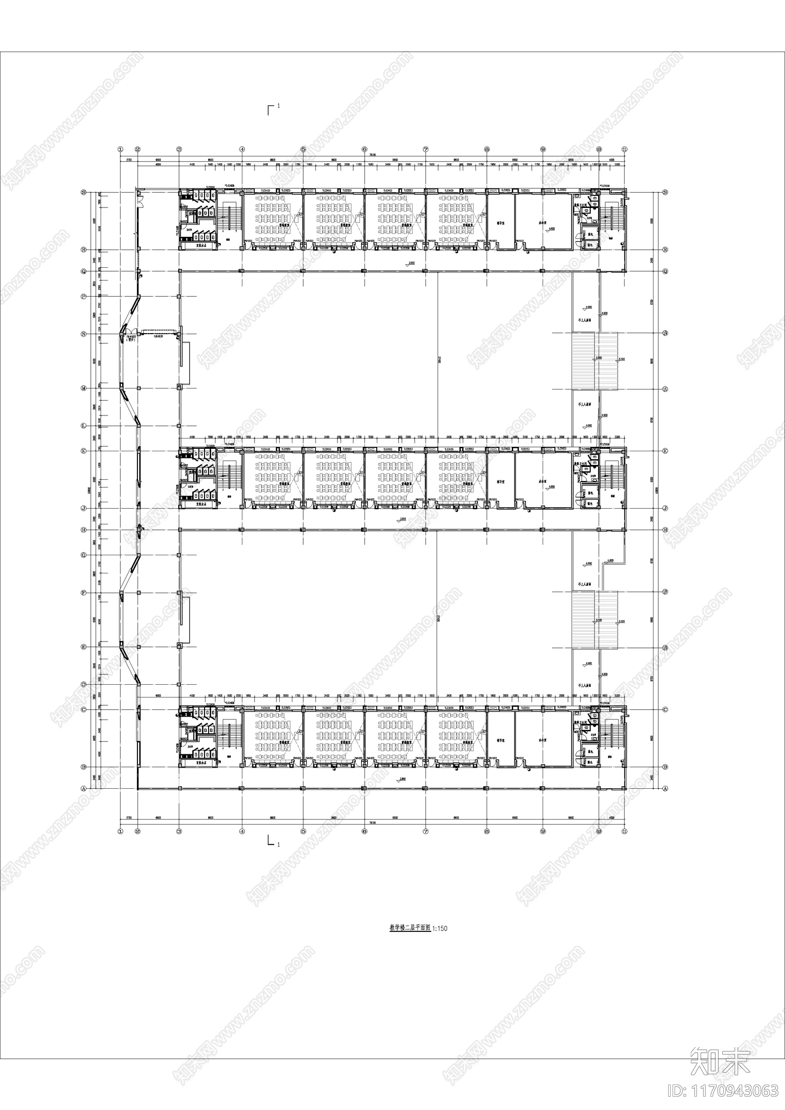 现代学校建筑cad施工图下载【ID:1170943063】