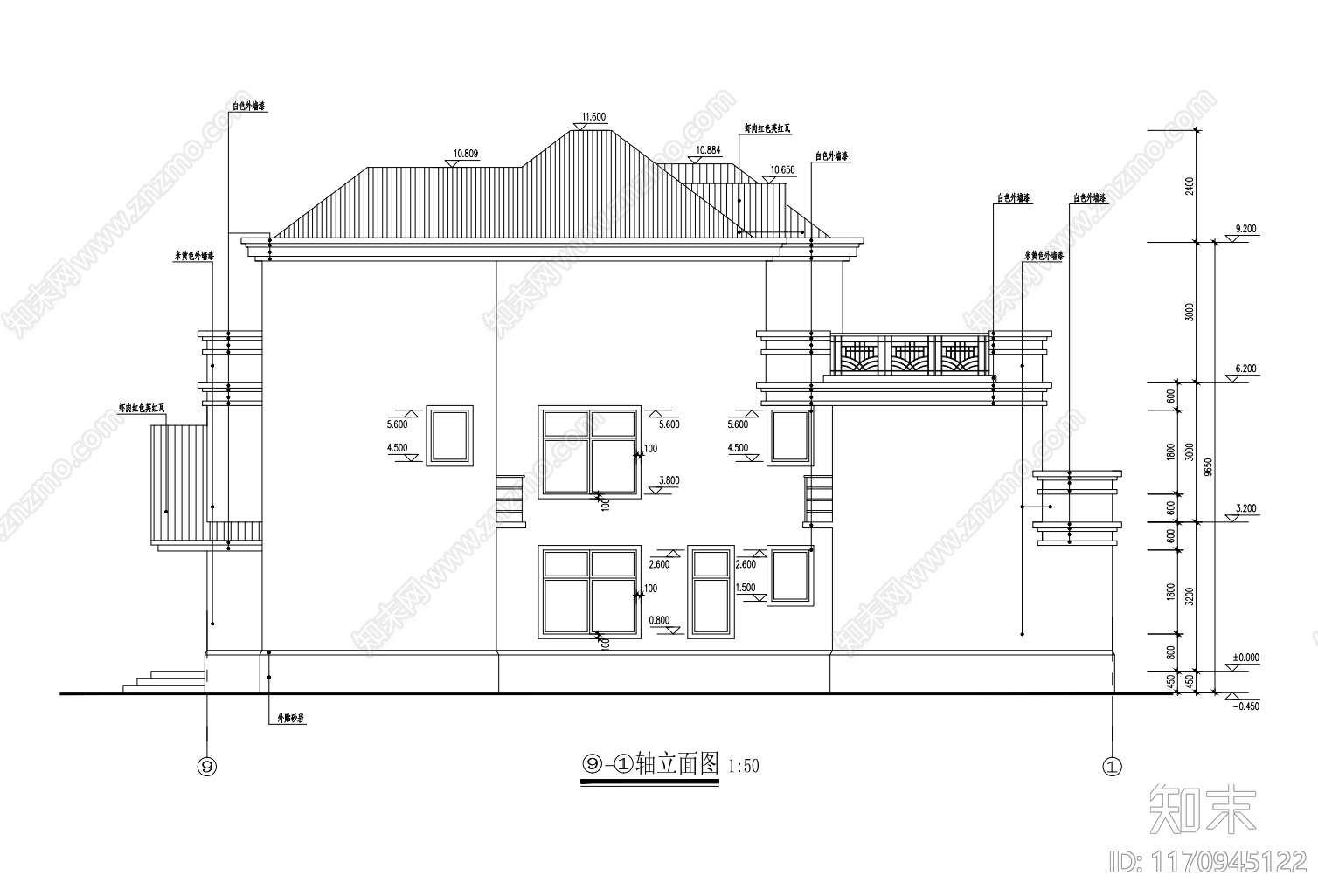 现代别墅建筑cad施工图下载【ID:1170945122】