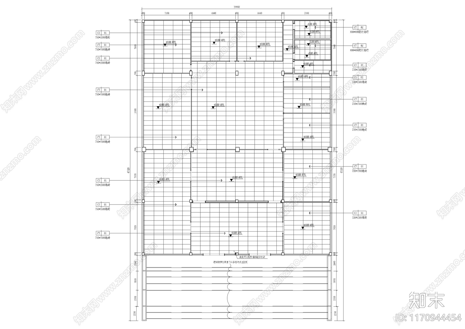 现代办公室cad施工图下载【ID:1170944454】