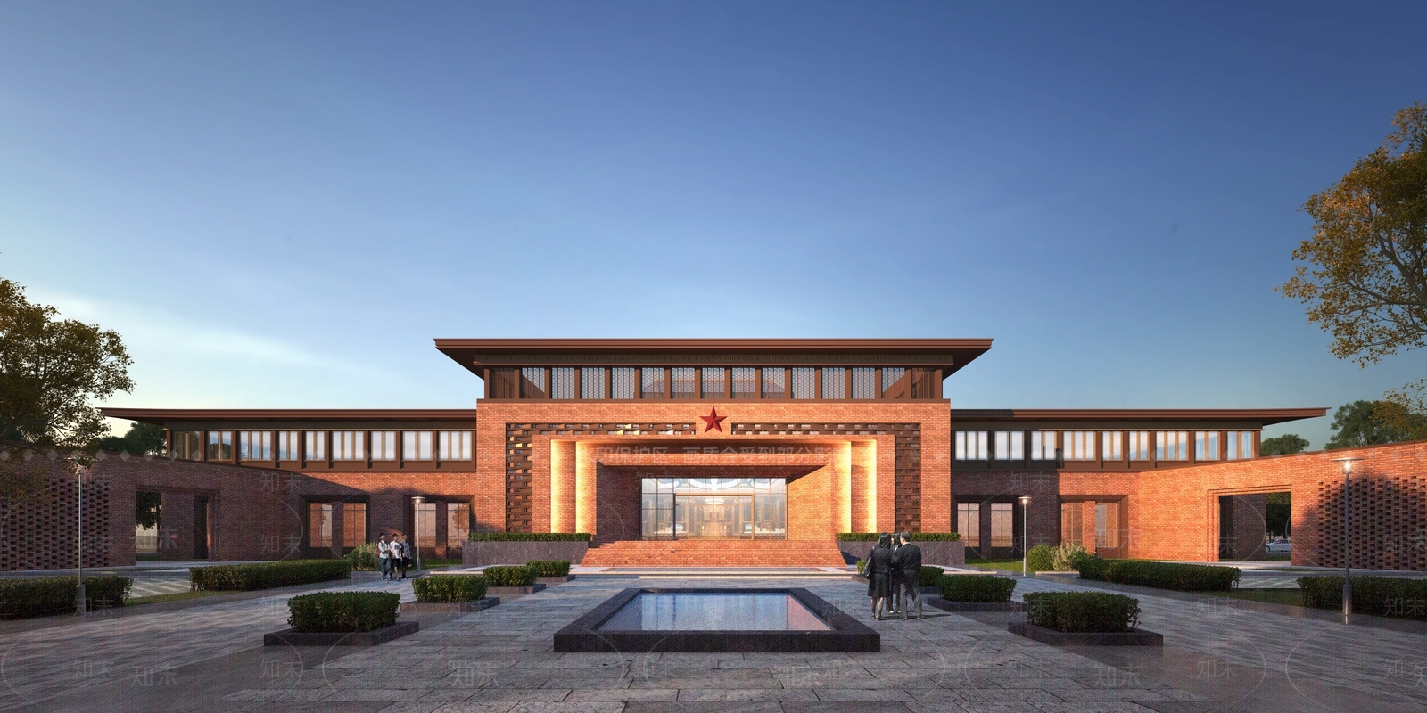 现代展览馆建筑SU模型下载【ID:1170945749】