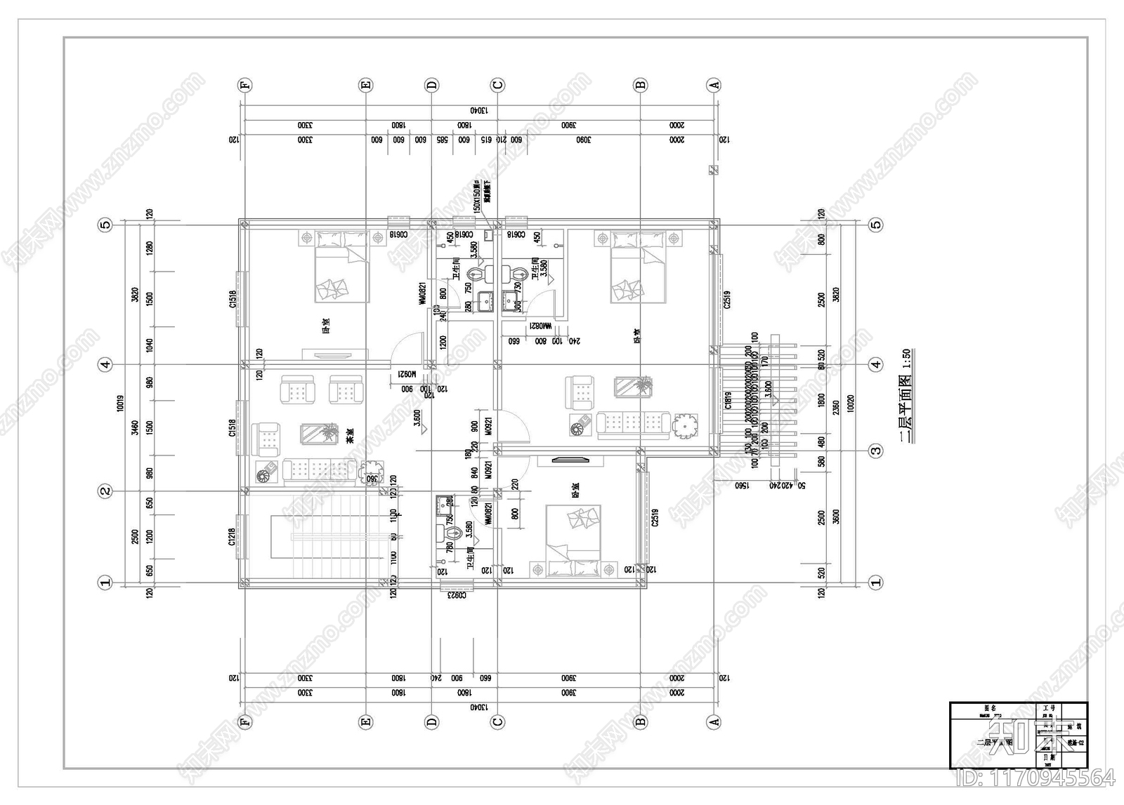 现代别墅建筑cad施工图下载【ID:1170945564】